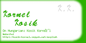 kornel kosik business card